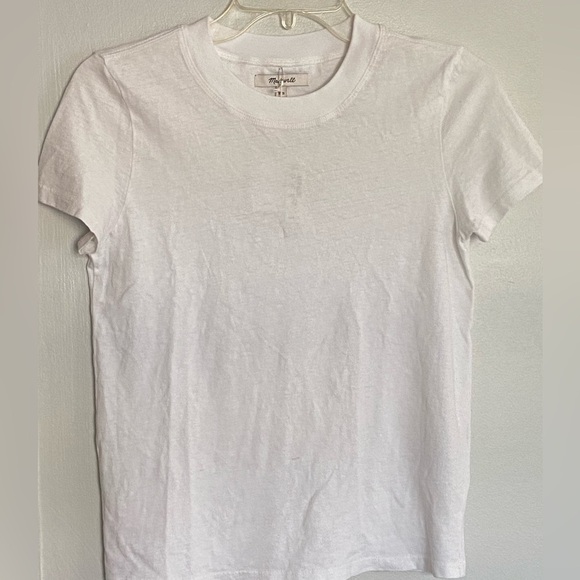 Madewell The Shrunken Tee White Crew Neck Short Sleeve Size XXS - Picture 2 of 11